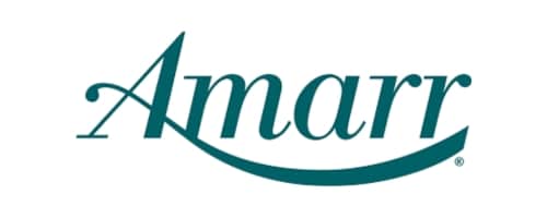 The image shows the Amarr logo, featuring the word Amarr in teal-colored, stylized cursive lettering with a curved underline extending from the letter A.
