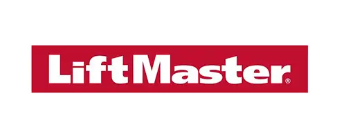 LiftMaster Garage Door Logo, white text in a red rectangle